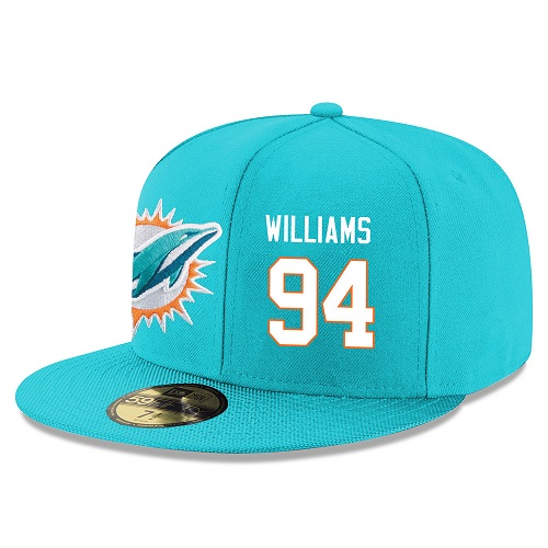 NFL Miami Dolphins #94 Mario Williams Stitched Snapback Adjustable Player Hat - Aqua Green/White